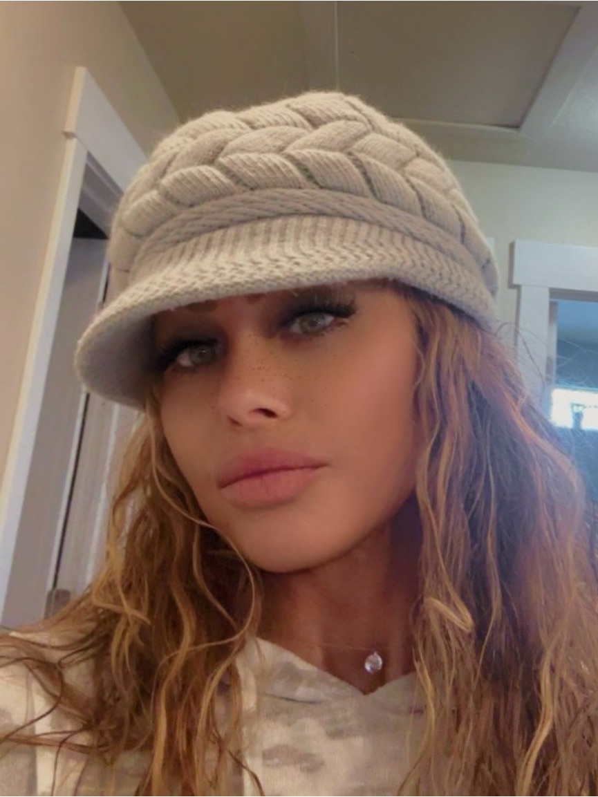Knit Cable Visor Hat